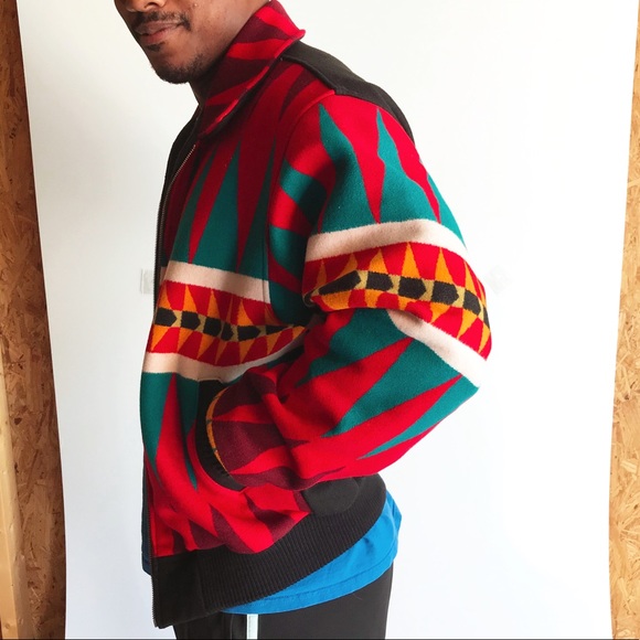 Justin Kraff Pendleton Wool Bomber Jacket Native M - Picture 14 of 14